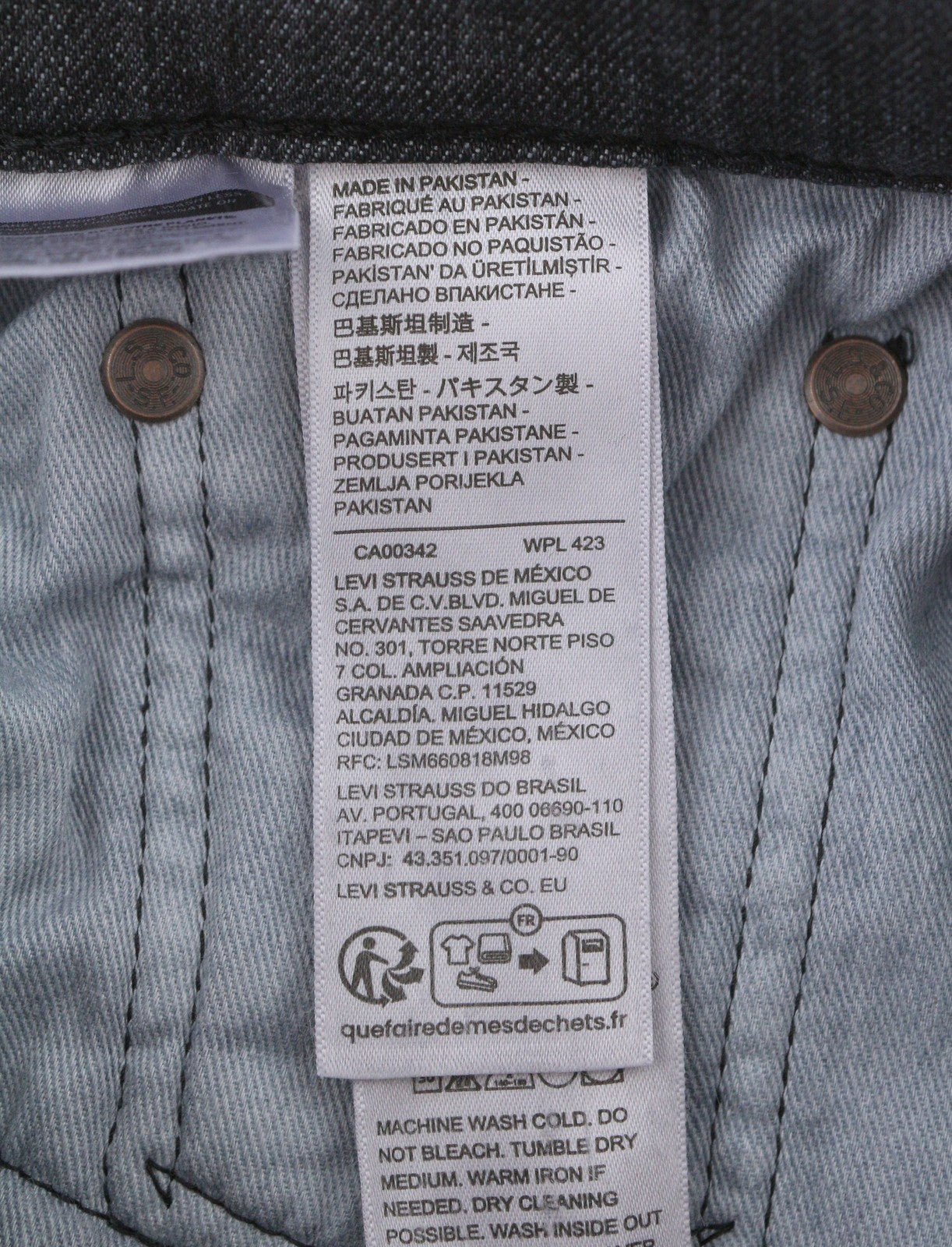 LEVI'S 502 Taper Men Jeans W29/L32 Dark Grey Whiskers Faded Flex Premium Big E