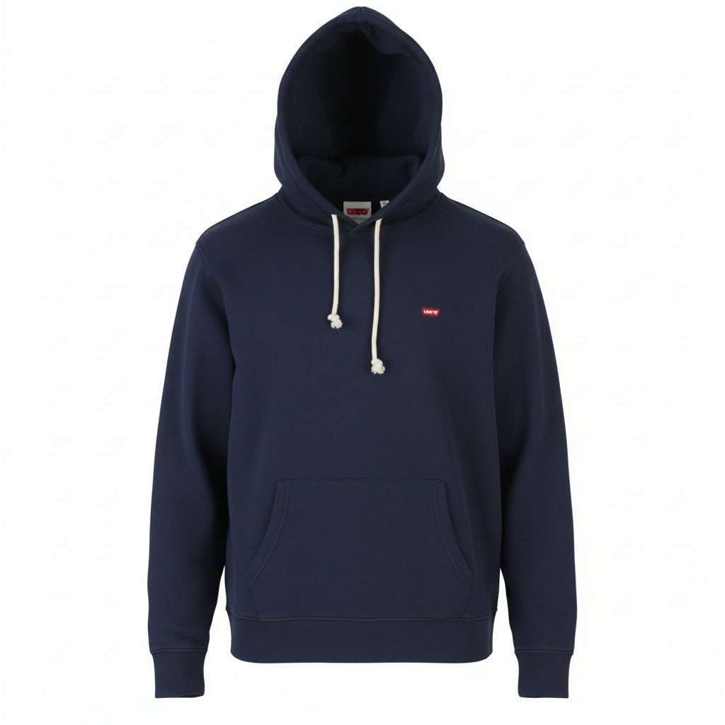 LEVI'S Standard Fit Men Hoodie M Blue Cotton Kangaroo Pocket Pull On