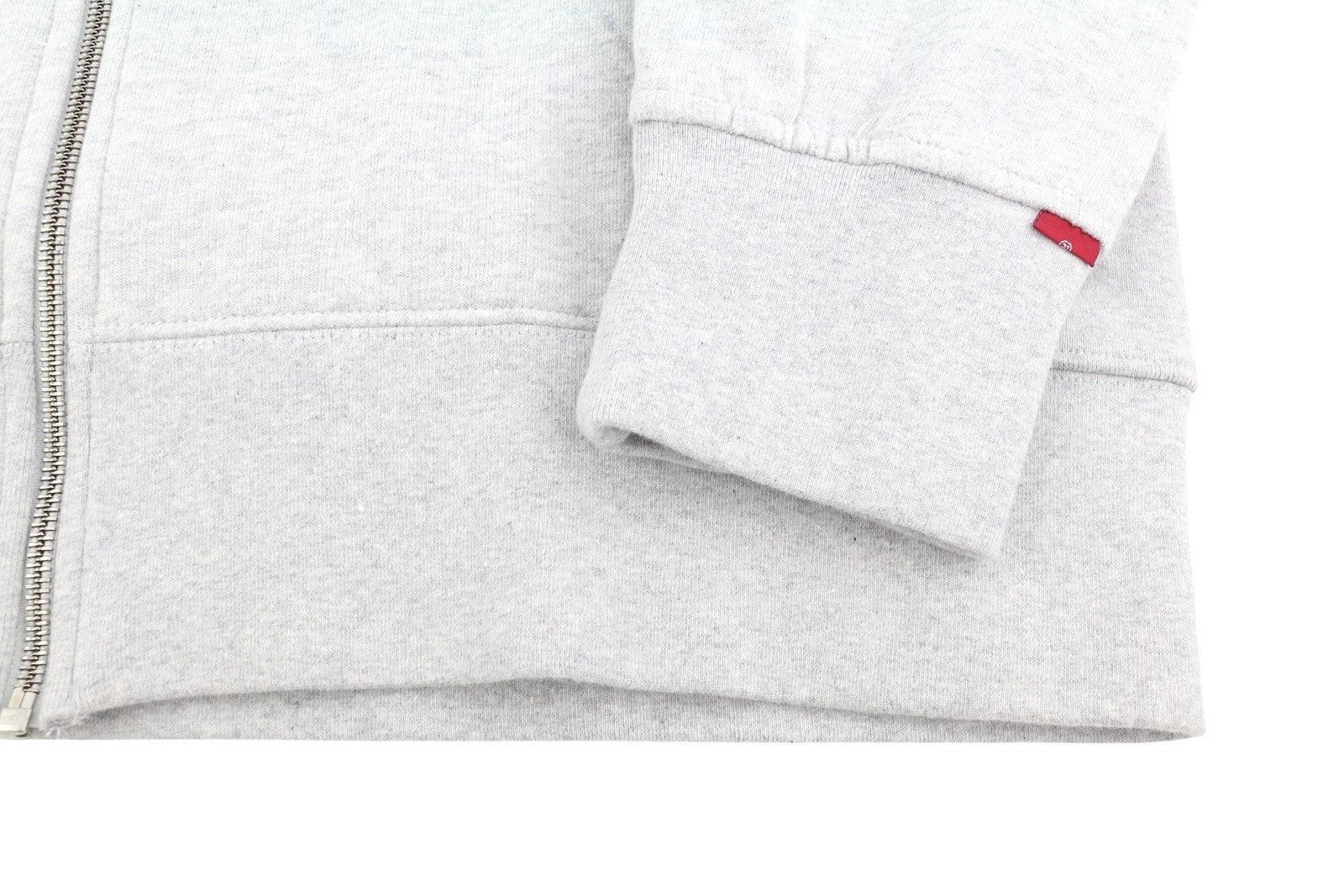 LEVI'S Relaxed Fit Men Hoodie S Grey Melange Embroidered Logo Full Zip