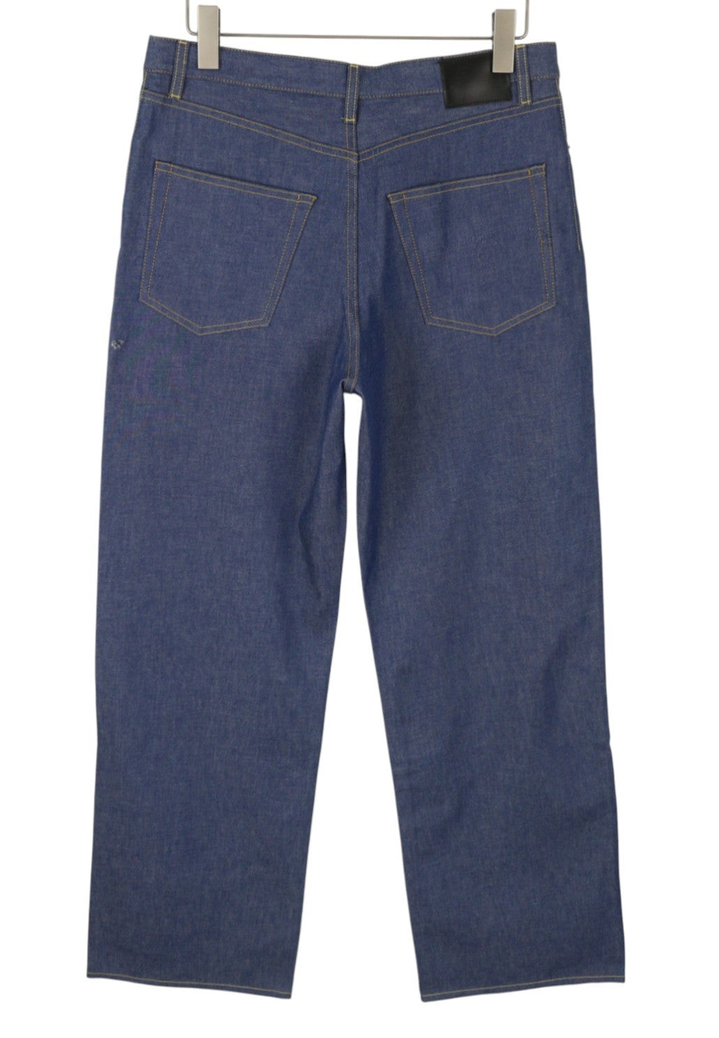 R13 Damon Pleated Wide Leg Women Jeans ~W34 Lennon Blue Rigid Denim Zip