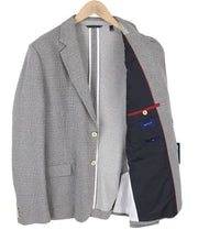 GANT Mini Pattern Jersey Men Blazer EU54 Grey Melange Slim Notch Single