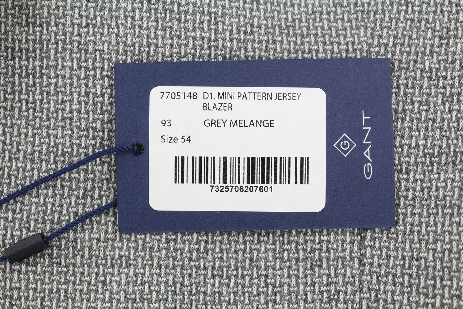 GANT Mini Pattern Jersey Men Blazer EU54 Grey Melange Slim Notch Single
