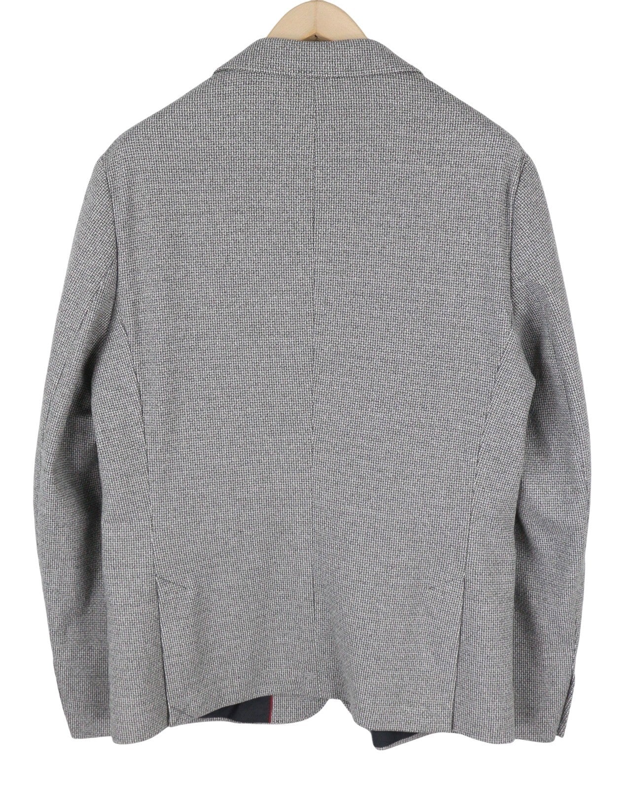 GANT Mini Pattern Jersey Men Blazer EU54 Grey Melange Slim Notch Single