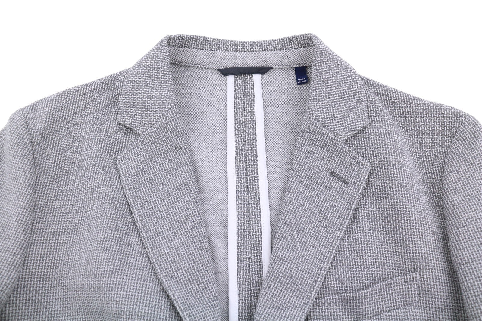 GANT Mini Pattern Jersey Men Blazer EU54 Grey Melange Slim Notch Single