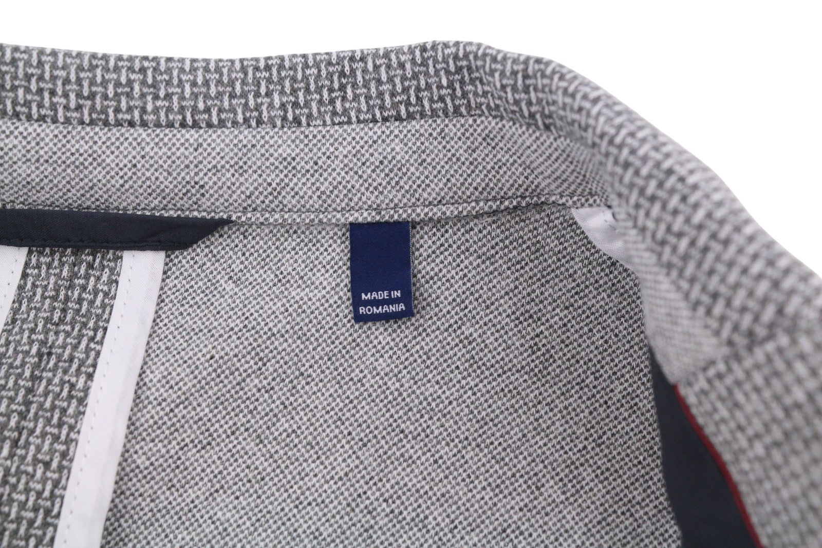 GANT Mini Pattern Jersey Men Blazer EU54 Grey Melange Slim Notch Single