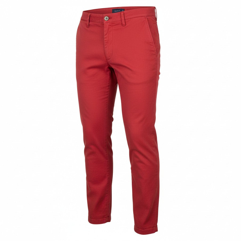 GANT Hallden Sunfaded Chinos Men Trousers W36/L34 Red Slim Mid Rise Zip