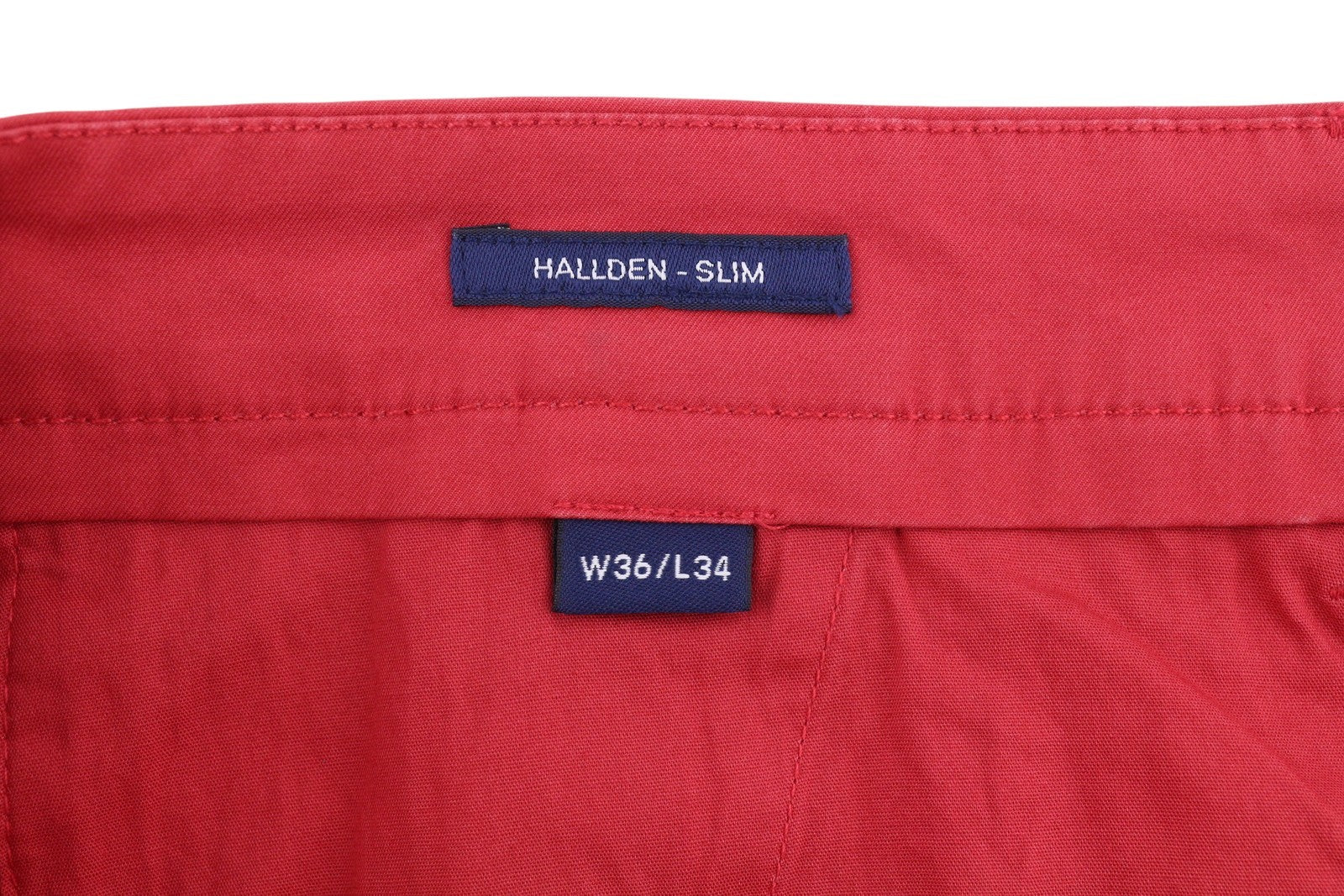 GANT Hallden Sunfaded Chinos Men Trousers W36/L34 Red Slim Mid Rise Zip