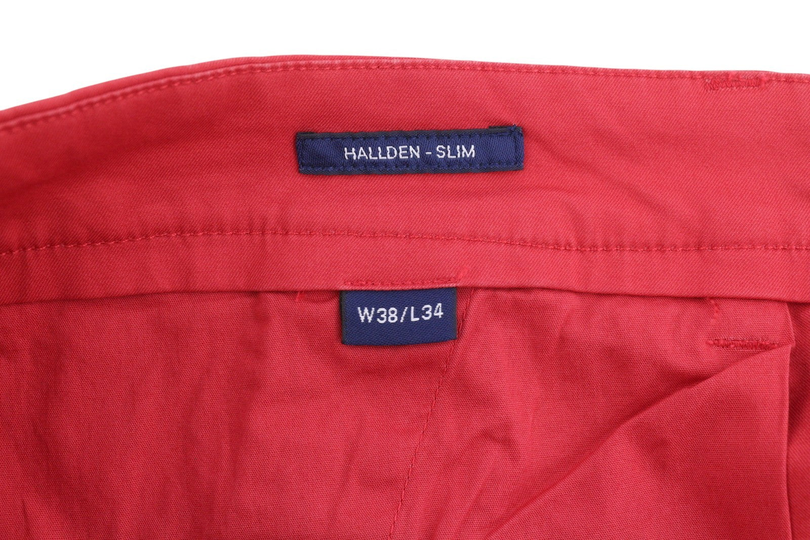 GANT Hallden Sunfaded Chinos Men Trousers W38/L34 Red Slim Mid Rise Zip