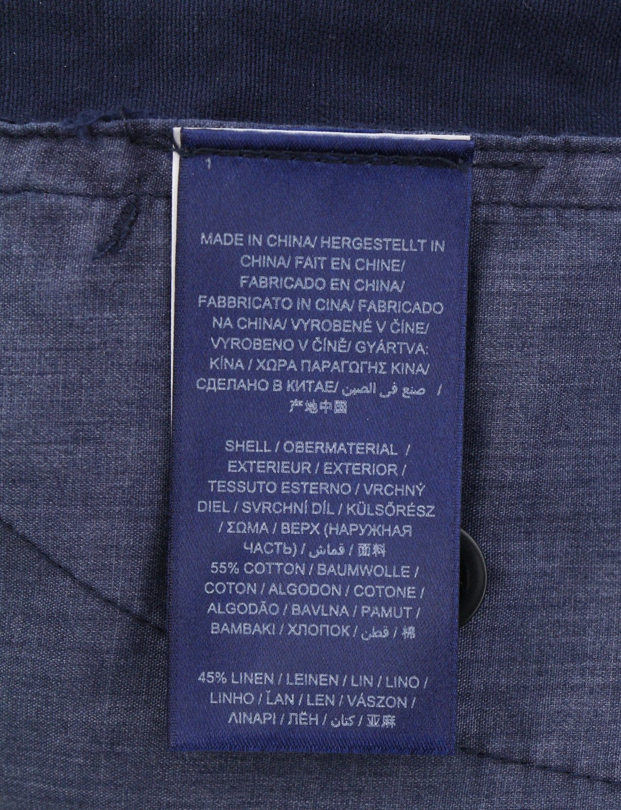 GANT The Regular Cotton Linen Chino Men Trousers W31/L32 Marine Casual Zip