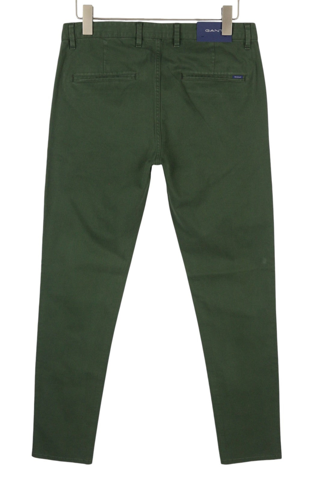 GANT Brushed Extra Slim Chino Men Trousers W32/L34 Thyme Green Casual Zip