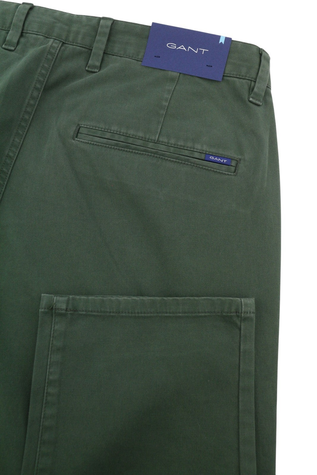 GANT Brushed Extra Slim Chino Men Trousers W32/L34 Thyme Green Casual Zip