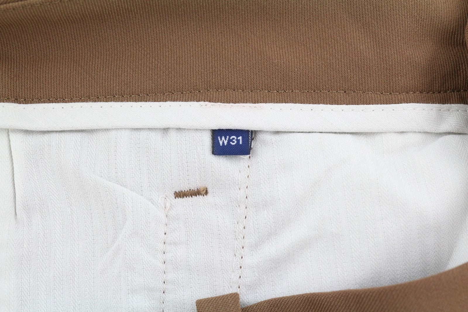 GANT Fluid Pleated Men Trousers W31 Walnut Wool Blend Turn-Up Zip