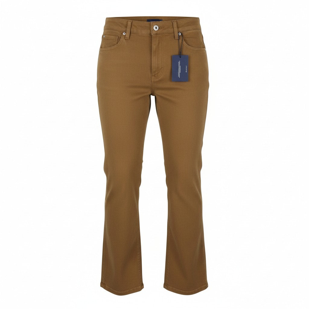 GANT Flare Color Women Trousers W27 Walnut Brown Zip Fly Casual