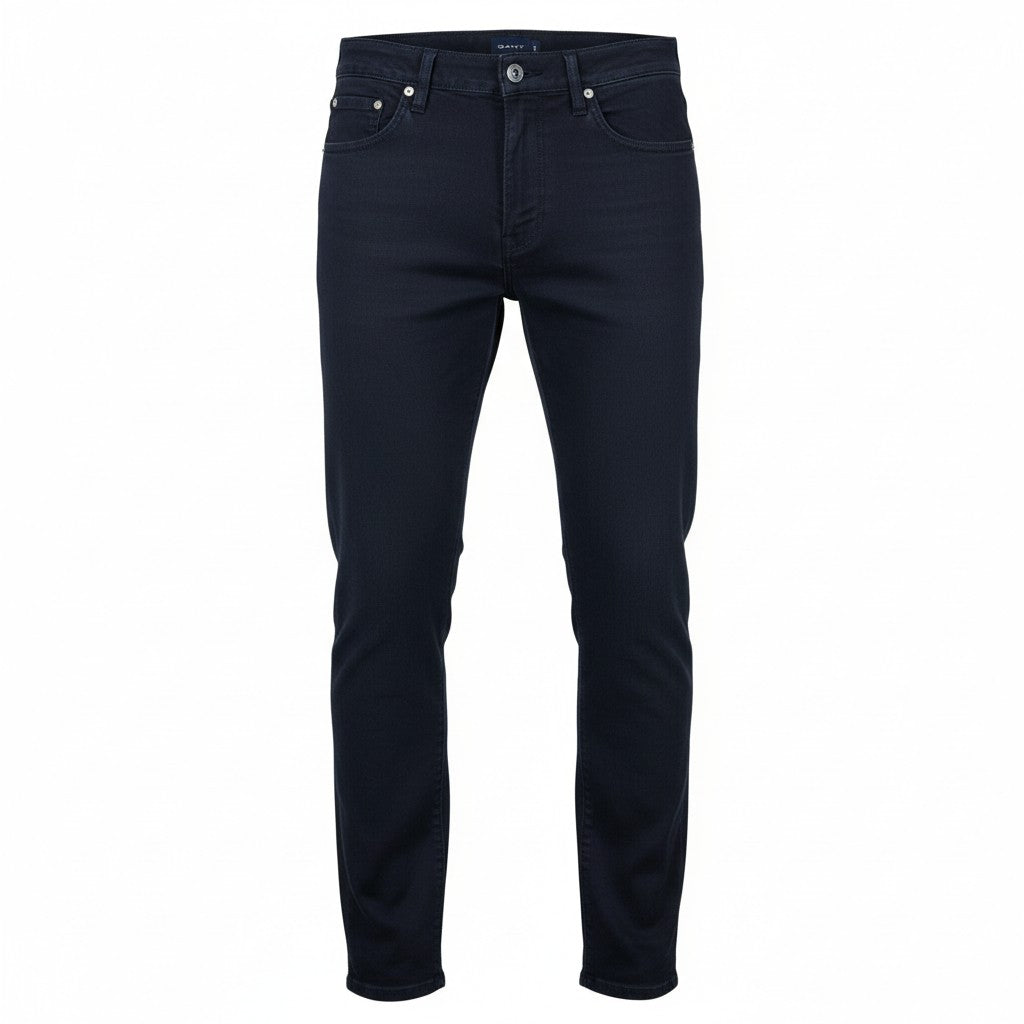 GANT Hayes Dusty Twill Men Trousers W32/L32 Marine Slim Fit Zip Fly