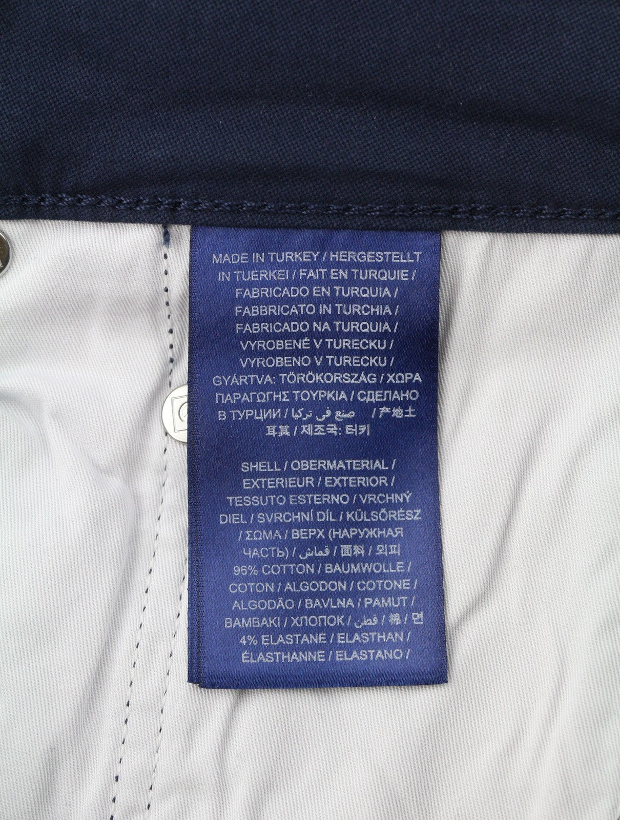 GANT Hayes Dusty Twill Men Trousers W32/L32 Marine Slim Fit Zip Fly