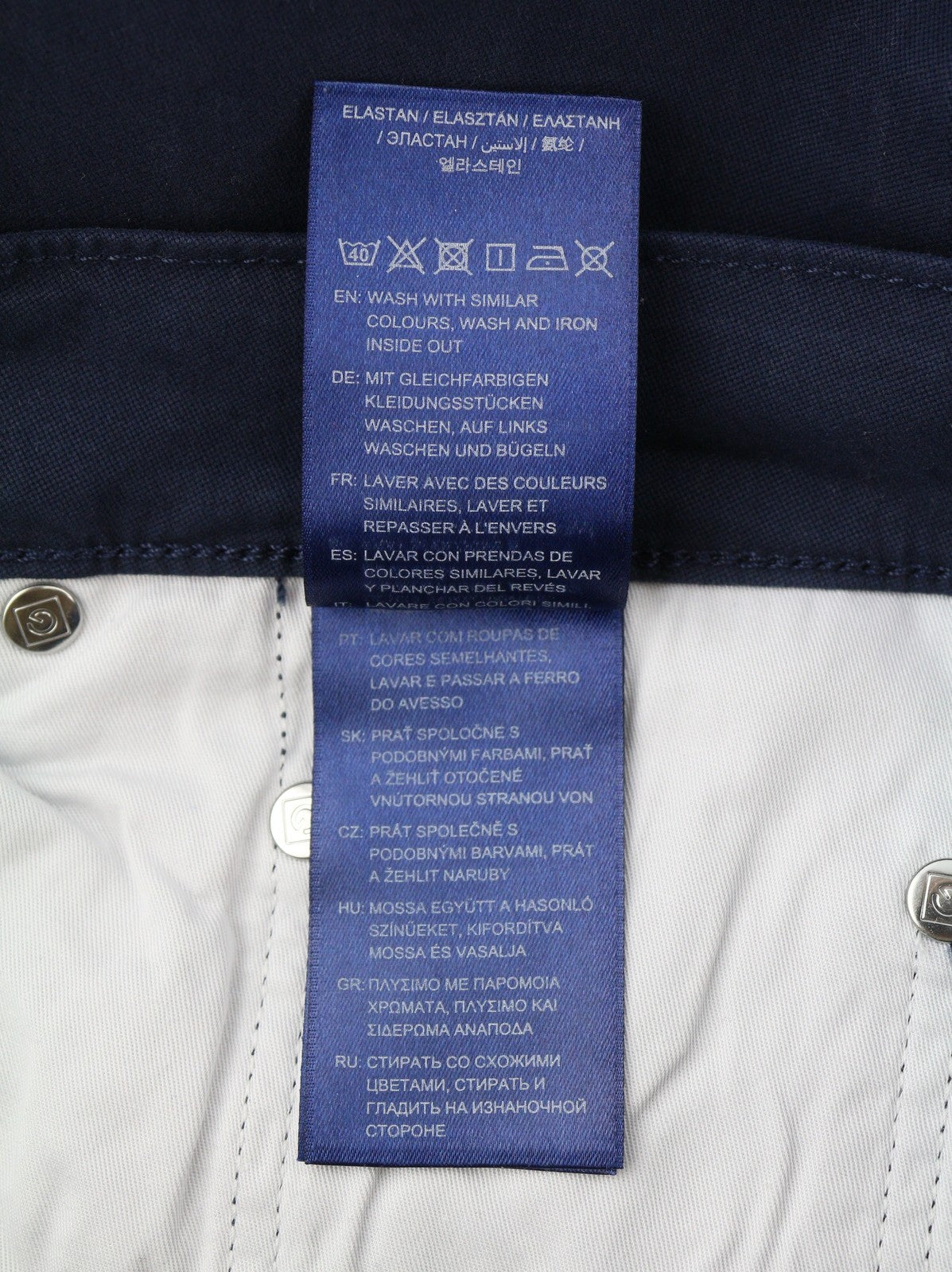 GANT Hayes Dusty Twill Men Trousers W32/L32 Marine Slim Fit Zip Fly