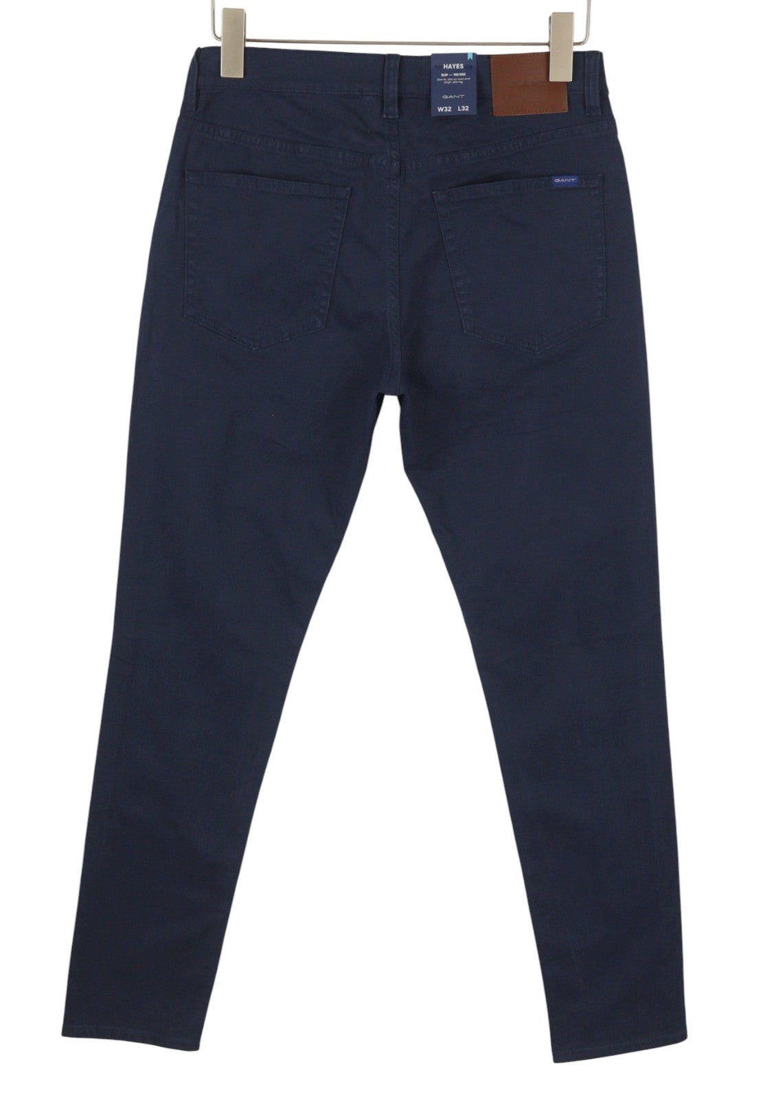GANT Hayes Dusty Twill Men Trousers W32/L32 Marine Slim Fit Zip Fly