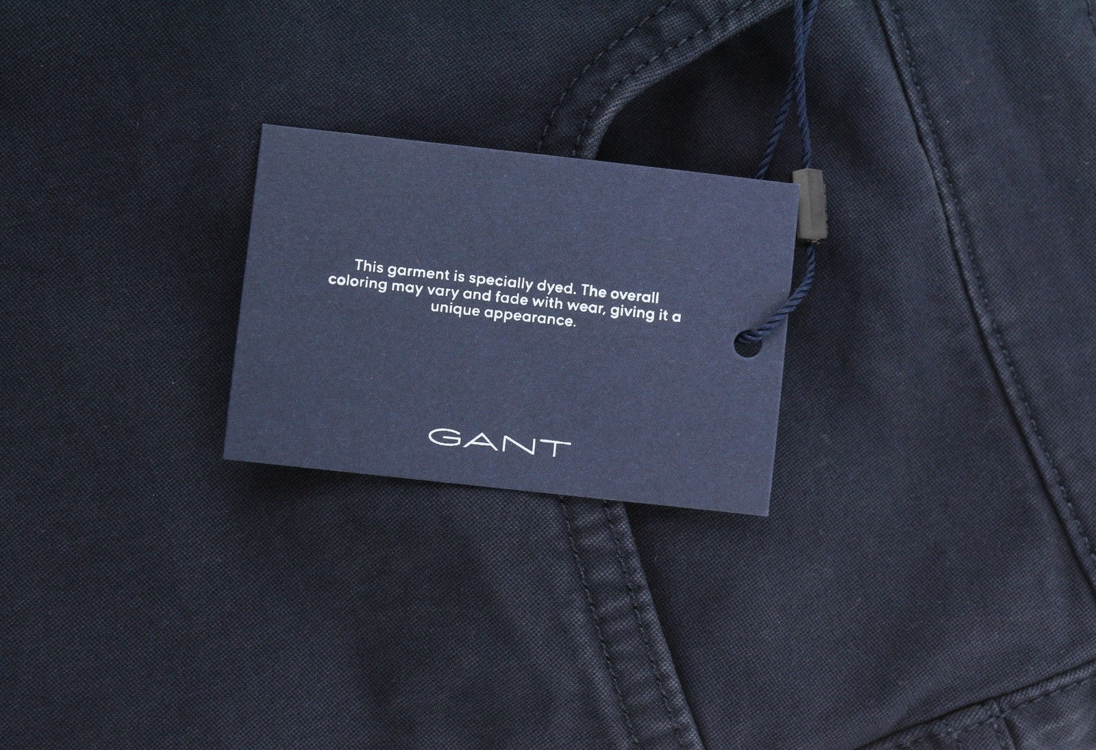 GANT Hayes Dusty Twill Men Trousers W32/L32 Marine Slim Fit Zip Fly