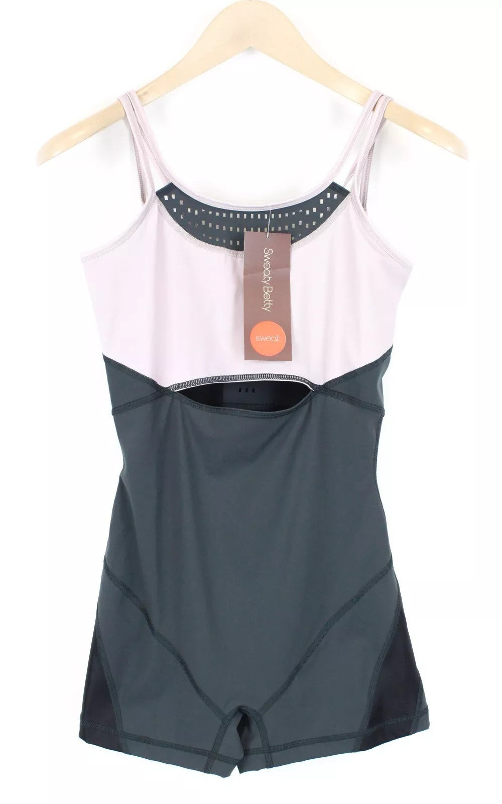 SWEATY BETTY Passe Dance Leotard Women Jumpsuit XS/S Grey Stretch Lightweight
