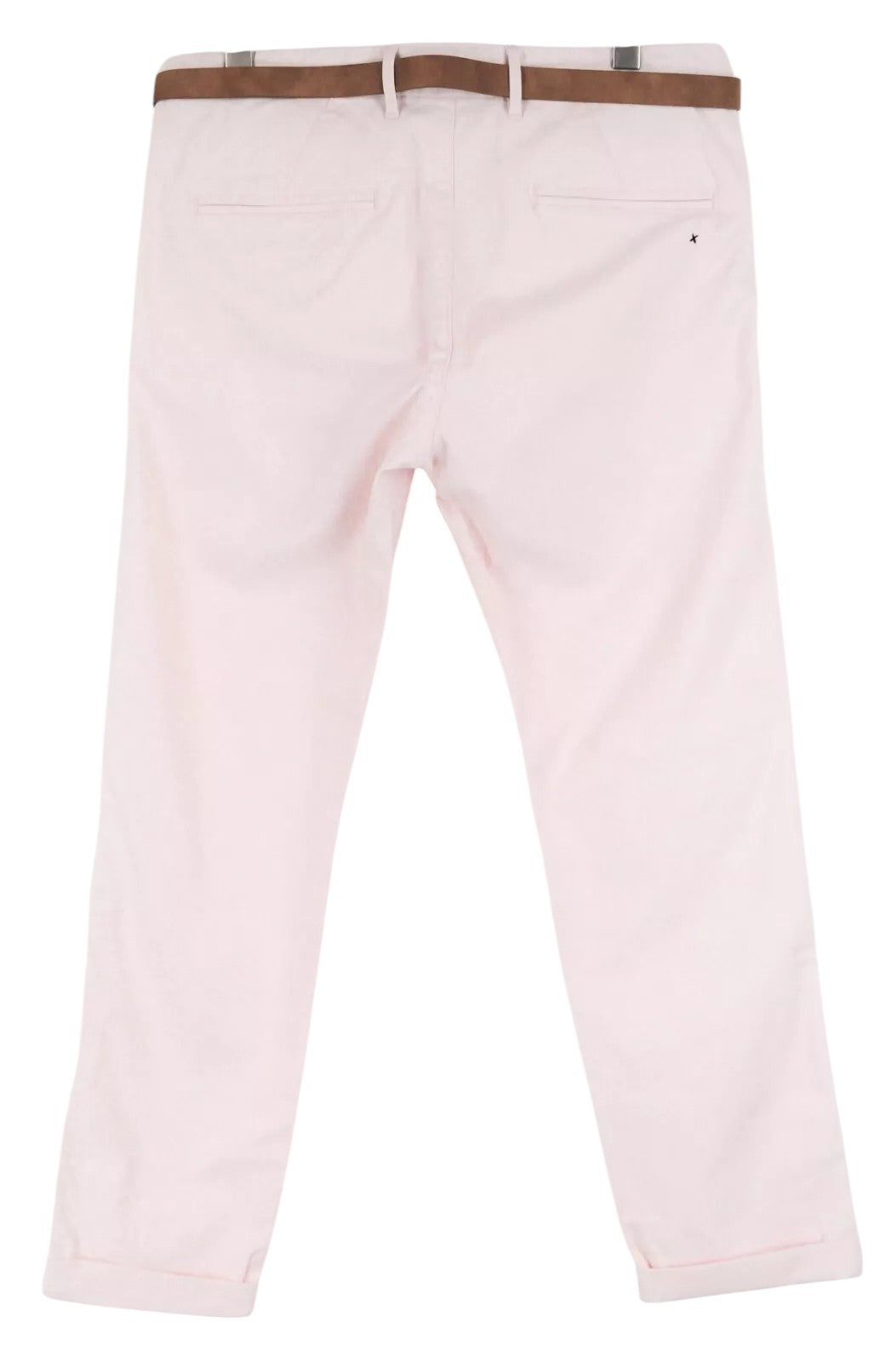 SCOTCH & SODA Ams Blauw Men Trousers W35/L28 Pastel Pink Belted Slit Pocket