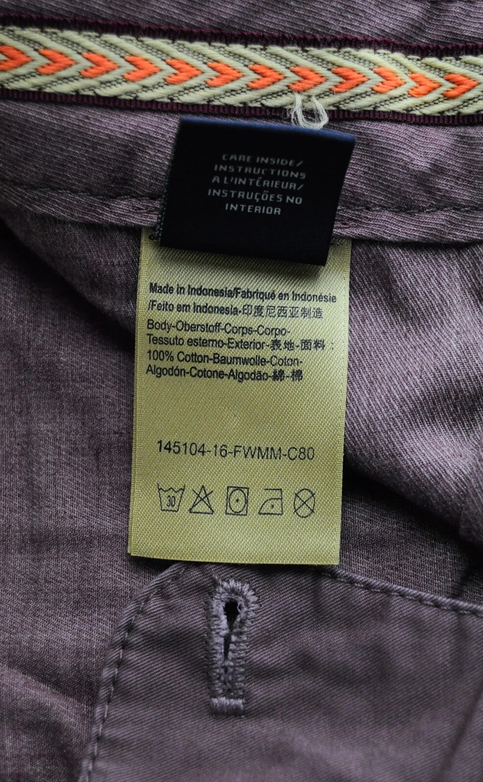 SCOTCH & SODA Stuart Men Trousers W32/L32 Purple Slim Fit Casual Pure Cotton