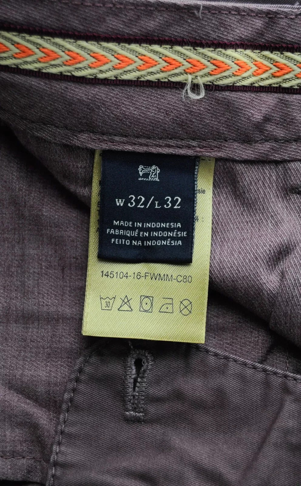 SCOTCH & SODA Stuart Men Trousers W32/L32 Purple Slim Fit Casual Pure Cotton
