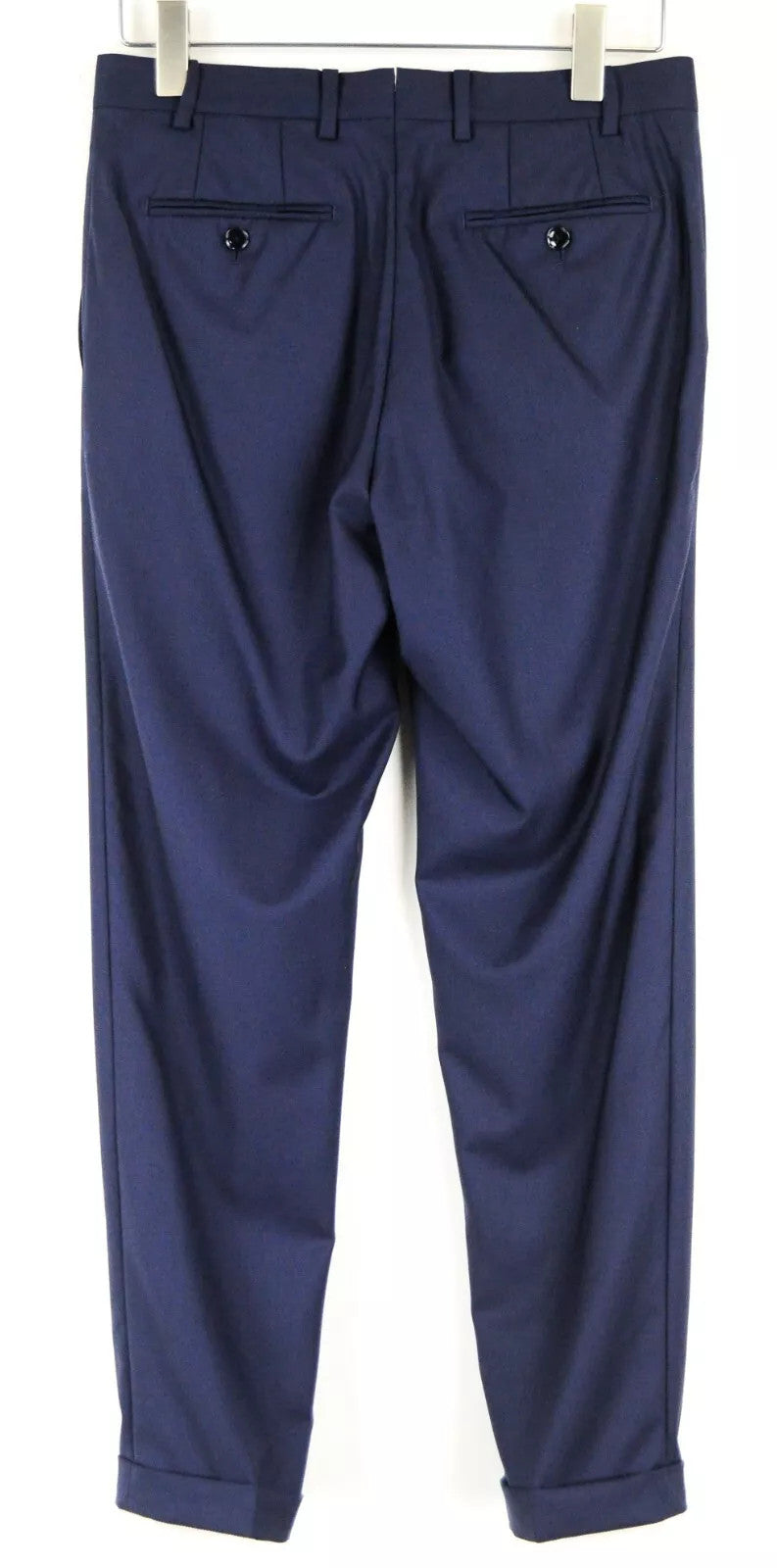 SUITSUPPLY Lazio Men Suit UK32 Navy Pure Wool Lined Pleated Formal 2 Piece