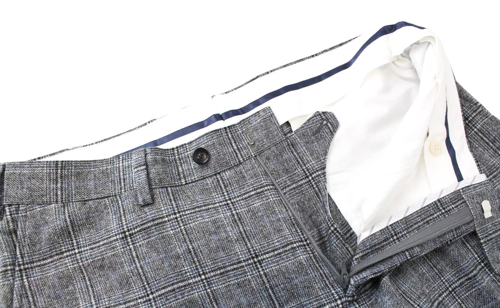 SUITSUPPLY Havana Wide Lapel Men Suit UK36S Wool Cashmere Checked Slim 2 Piece