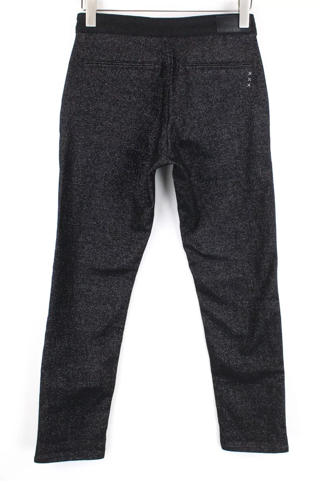 SCOTCH & SODA Ams Blauw Women Trousers W26/L32 Black Cotton Blend Stretch Shiny