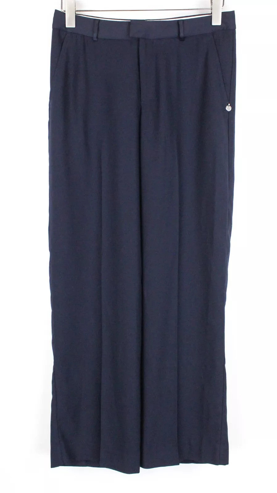 MAISON SCOTCH Women Trousers S Navy Wide Pleated Classic Lightweight