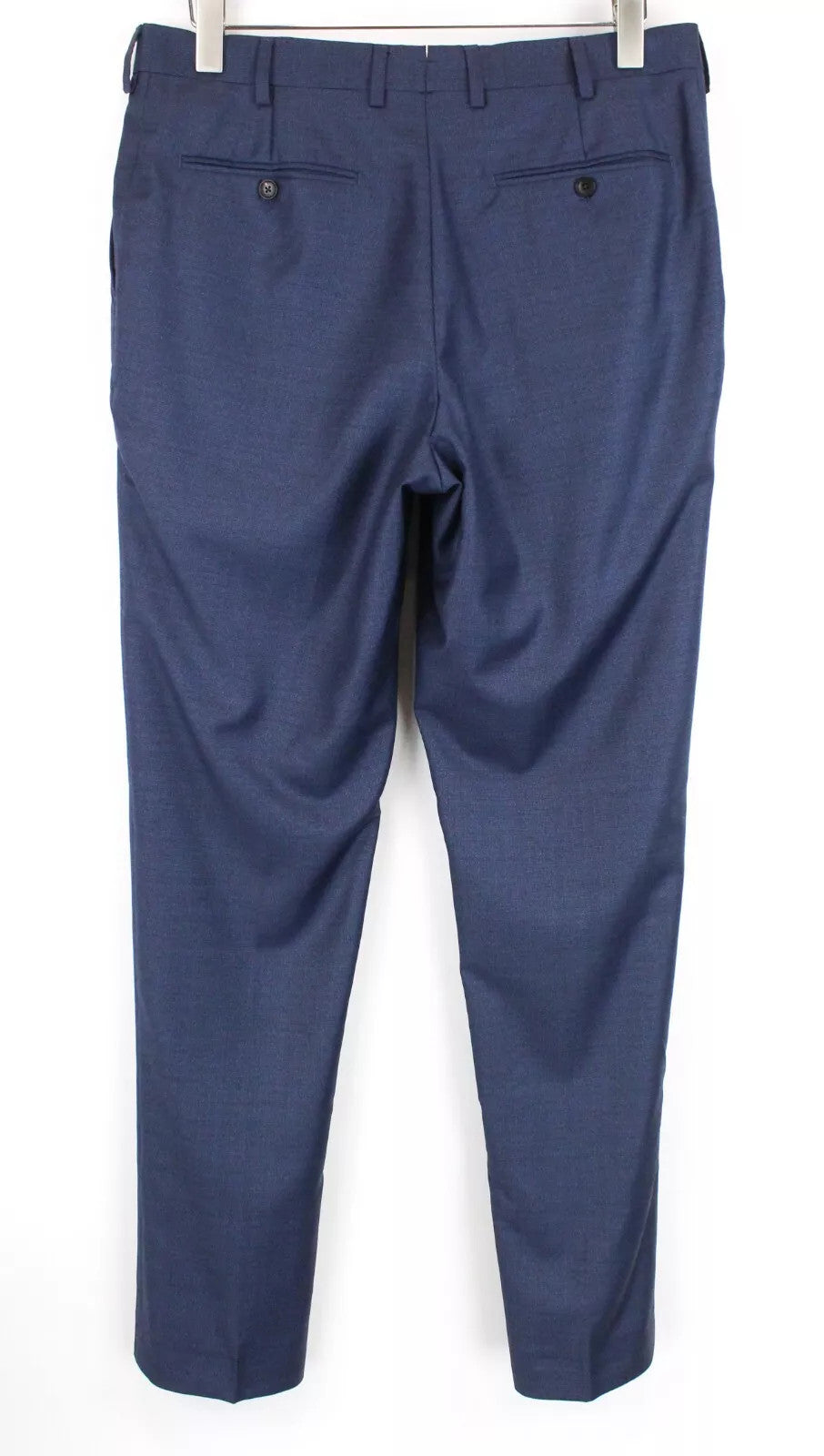 SUITSUPPLY Sienna Men Trousers 42L Blue Pure Wool Pleated Classic Formal