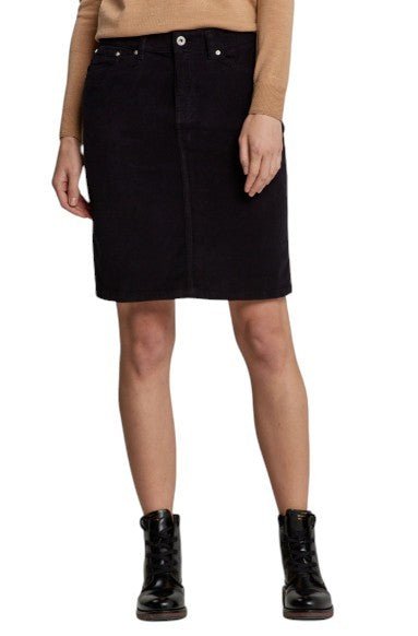 GANT Cord Women Skirt EU40 Black Knee-Length Pencil Slim Tapered Fit