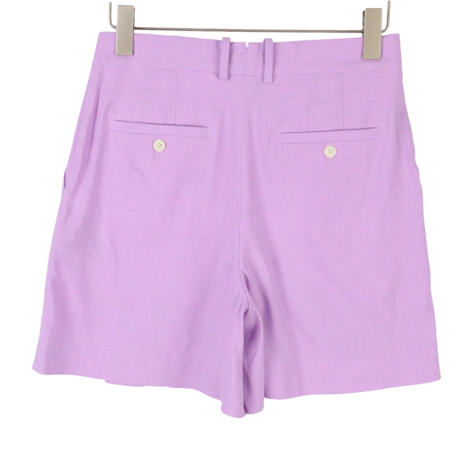 GANT Stretch Linen Women Shorts EU40 Purple Crocus Pleated Straight RRP228
