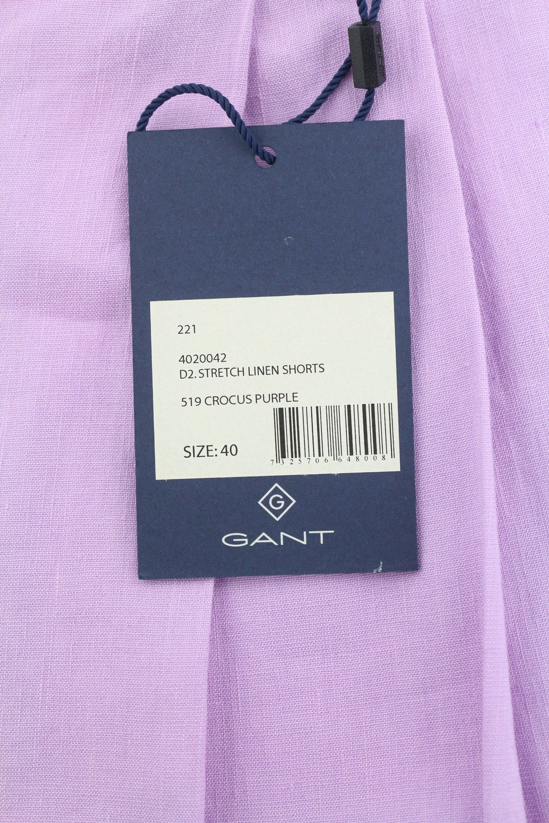 GANT Stretch Linen Women Shorts EU40 Purple Crocus Pleated Straight RRP228