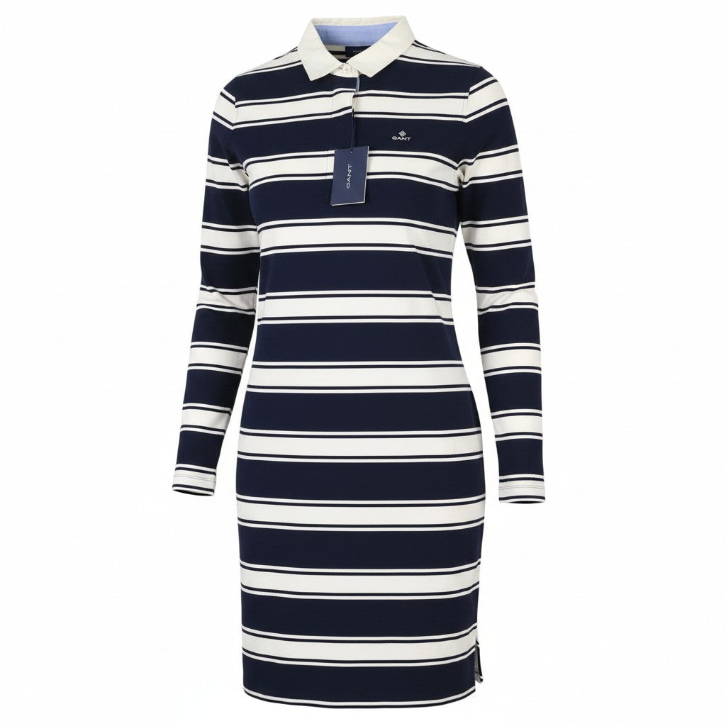 GANT Striped Heavy Rugger Women Dress M Blue Knee-Length Straight Fit