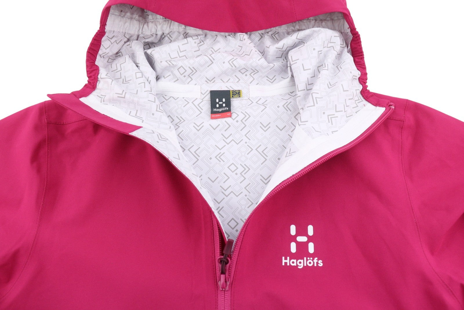 HAGLOFS Women Jacket XS Pink Proof Hooded Half Zip Lightweight Anorak