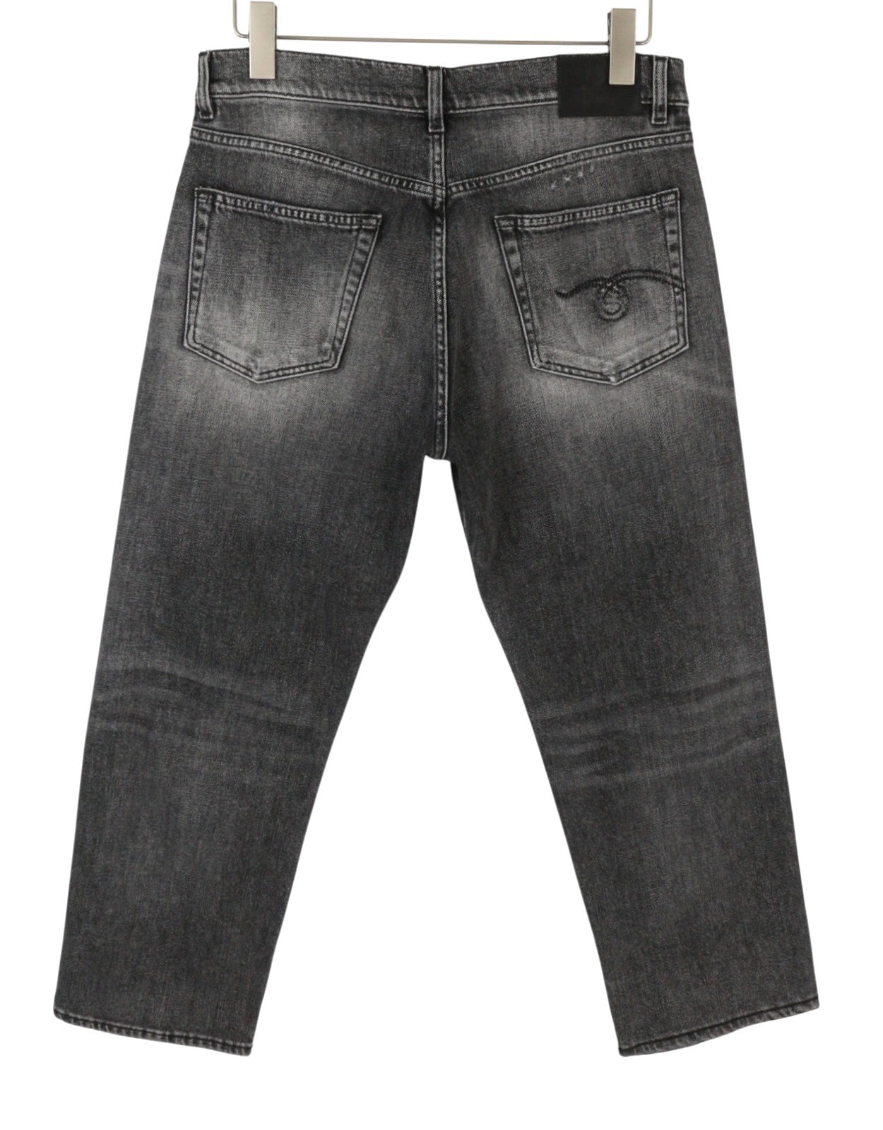 R13 Boyfriend Women Jeans 29 Grey Vintage Faded Distress Cropped PS26 RRP595