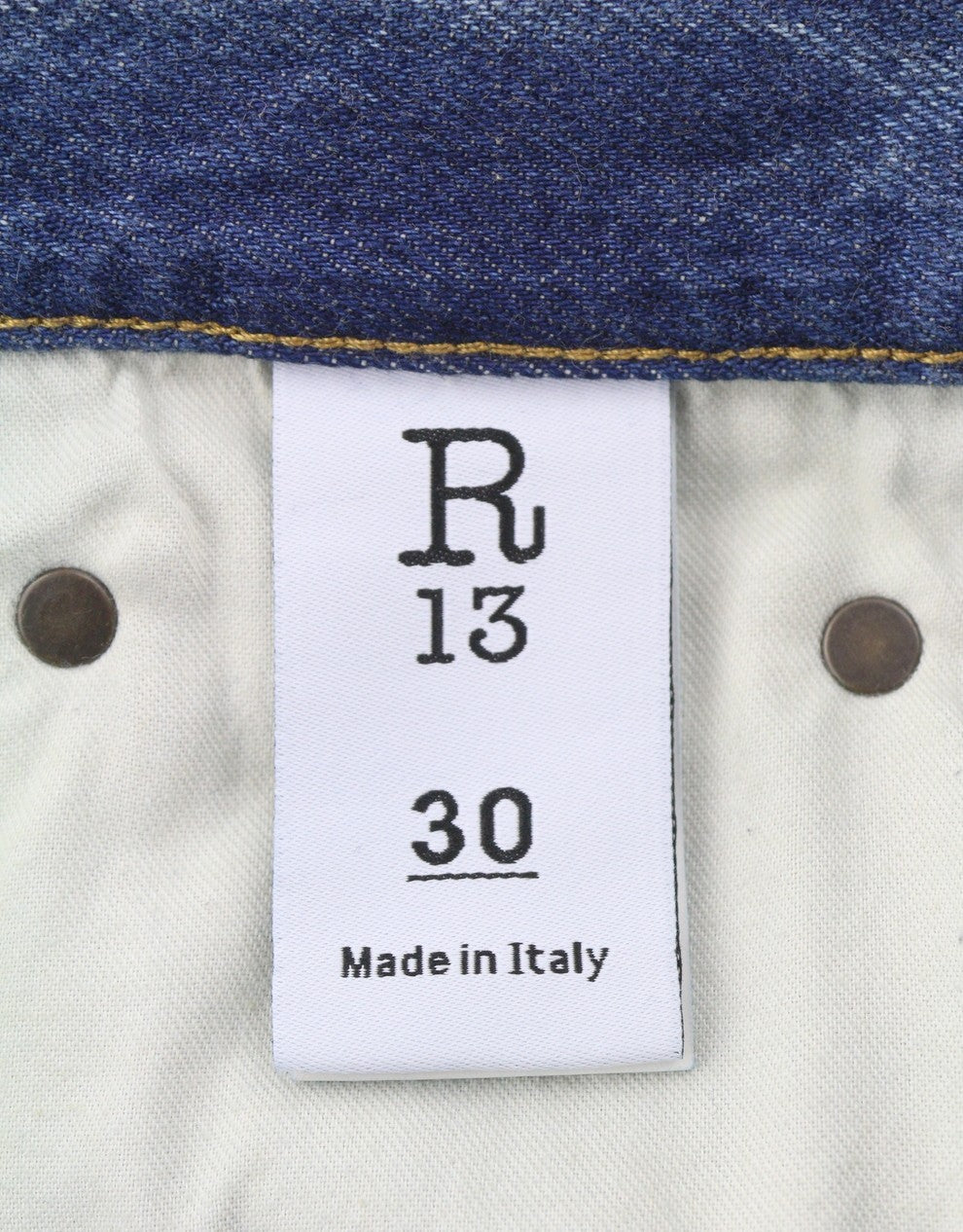 R13 Damon Pleated Women Jeans 30 Blue Kellen Straight Whiskers Faded PS26
