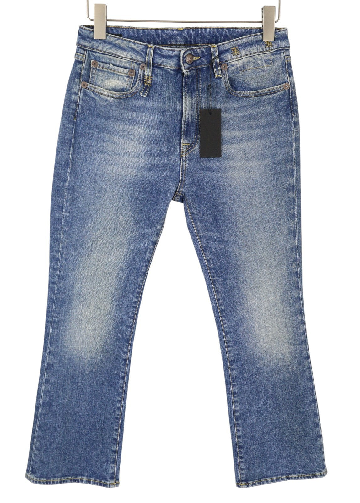 R13 Kick Fit Women Jeans 29 Blue Jasper Stretch Cropped Flare PS26