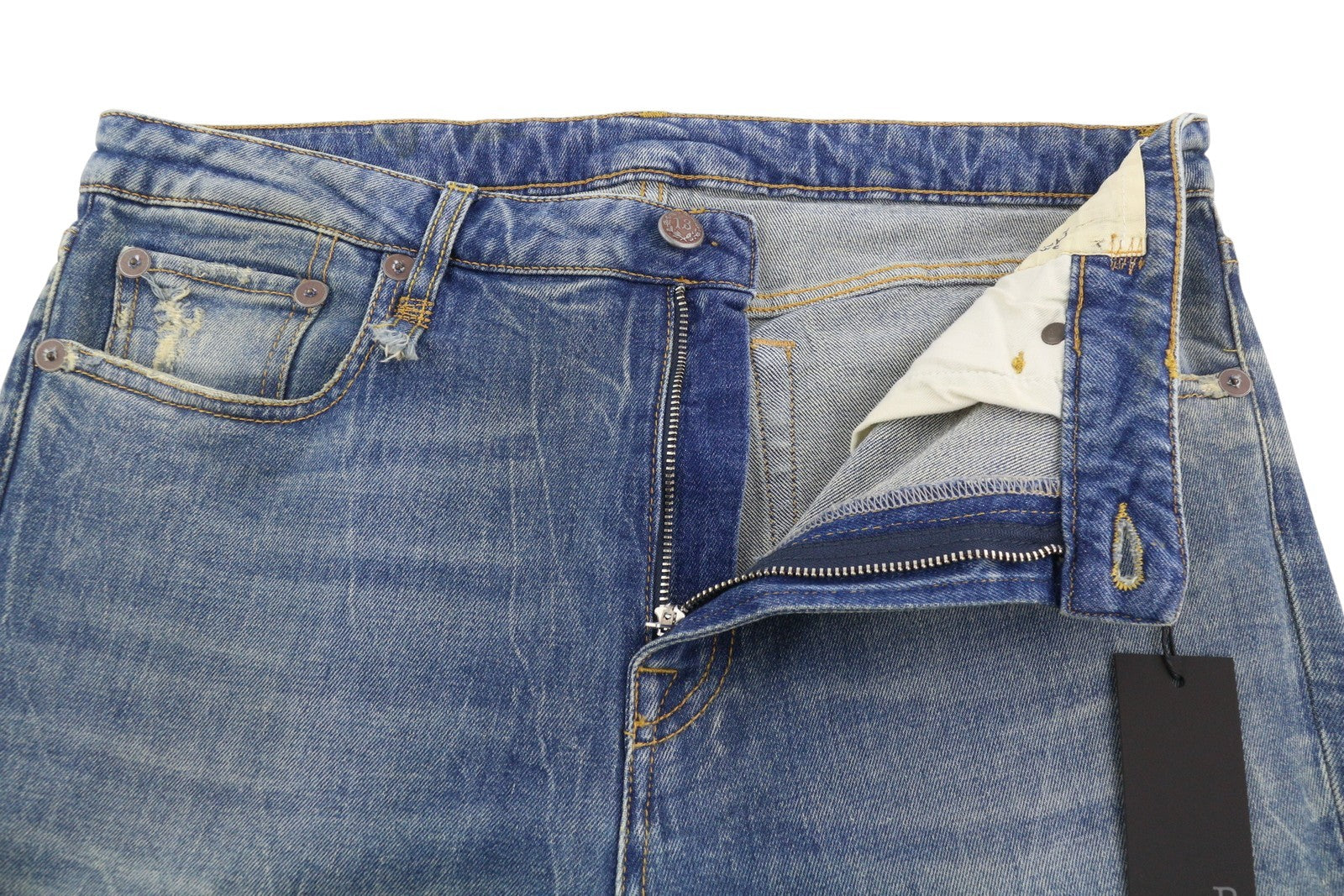 R13 Kick Fit Women Jeans 31 Kelly Stretch Cropped Distress PS26 RRP699