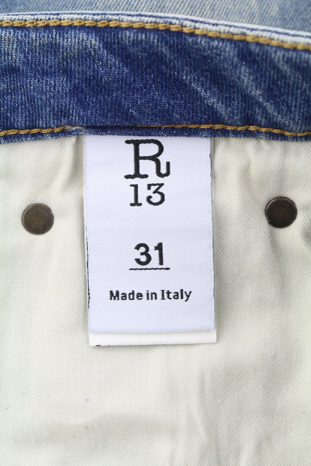 R13 Kick Fit Women Jeans 31 Kelly Stretch Cropped Distress PS26 RRP699