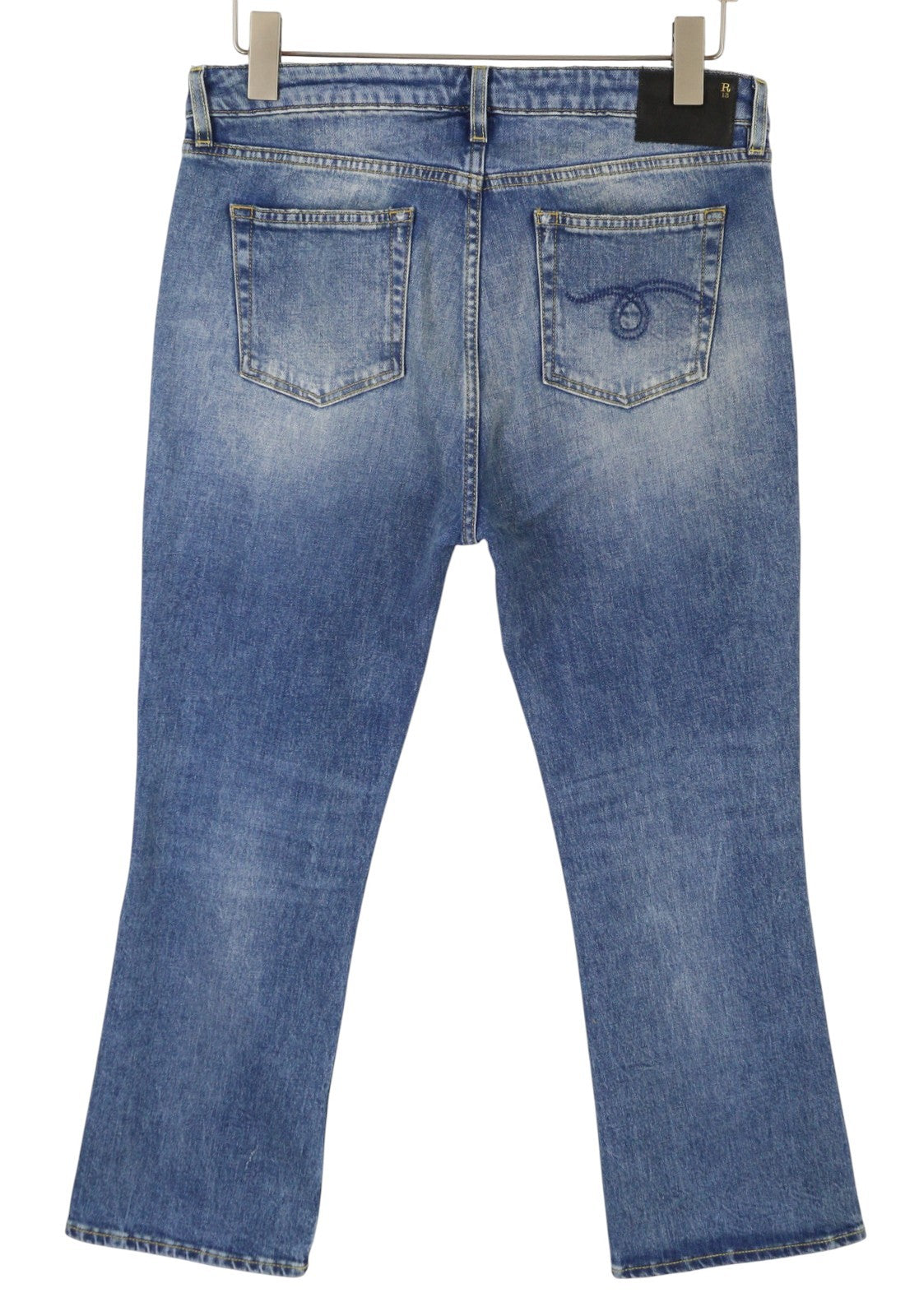 R13 Kick Fit Women Jeans 32 Blue Jasper Stretch Cropped Flare PS26