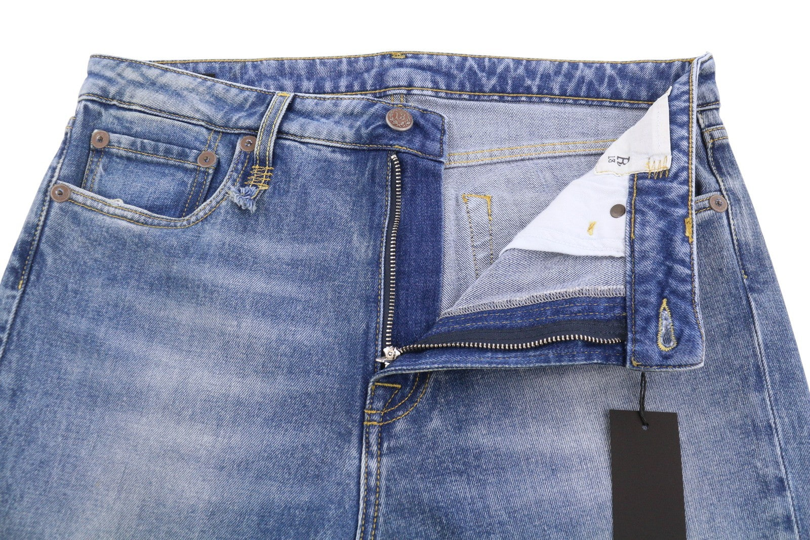 R13 Kick Fit Women Jeans 32 Blue Jasper Stretch Cropped Flare PS26