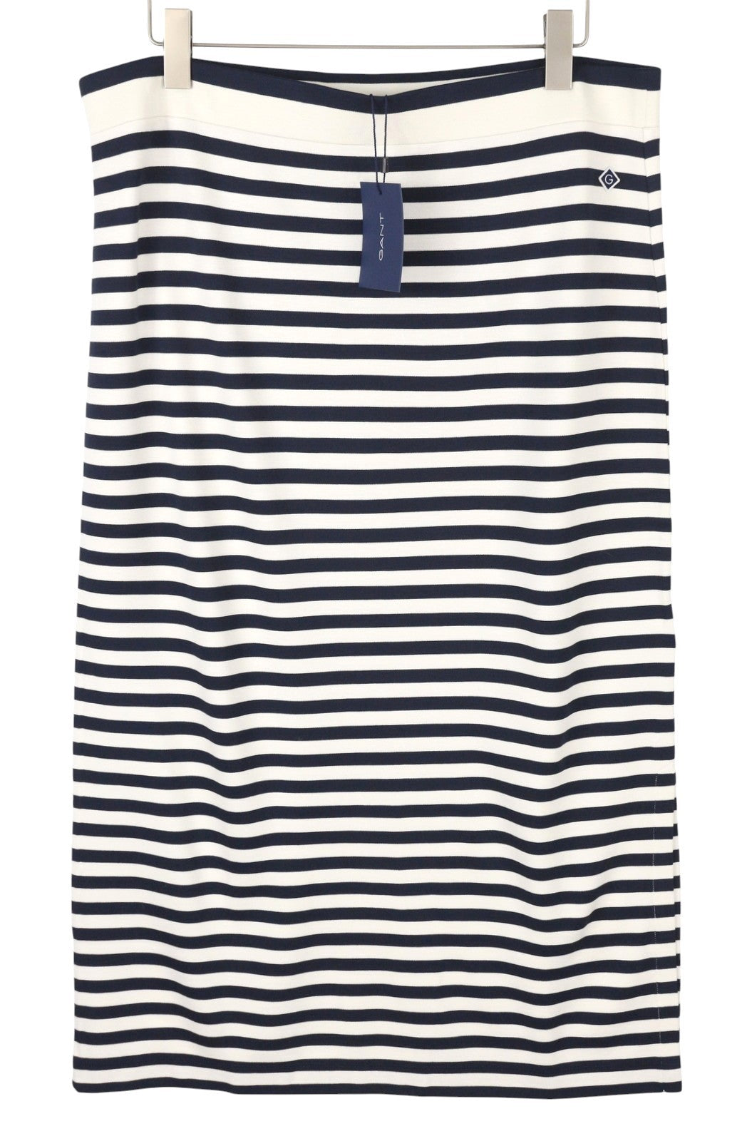 GANT Icon G Stripe Jersey Women Skirt 2XL Blue Knee-Length Fitted Split