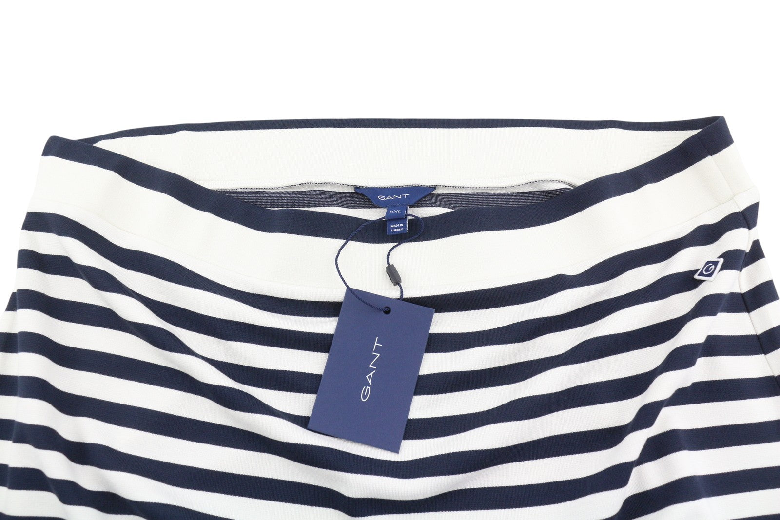 GANT Icon G Stripe Jersey Women Skirt 2XL Blue Knee-Length Fitted Split