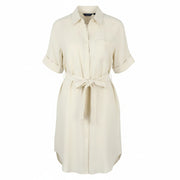 GANT Linen Chambray Shirt Women Dress EU34 Beige Button-Up Knee-Length