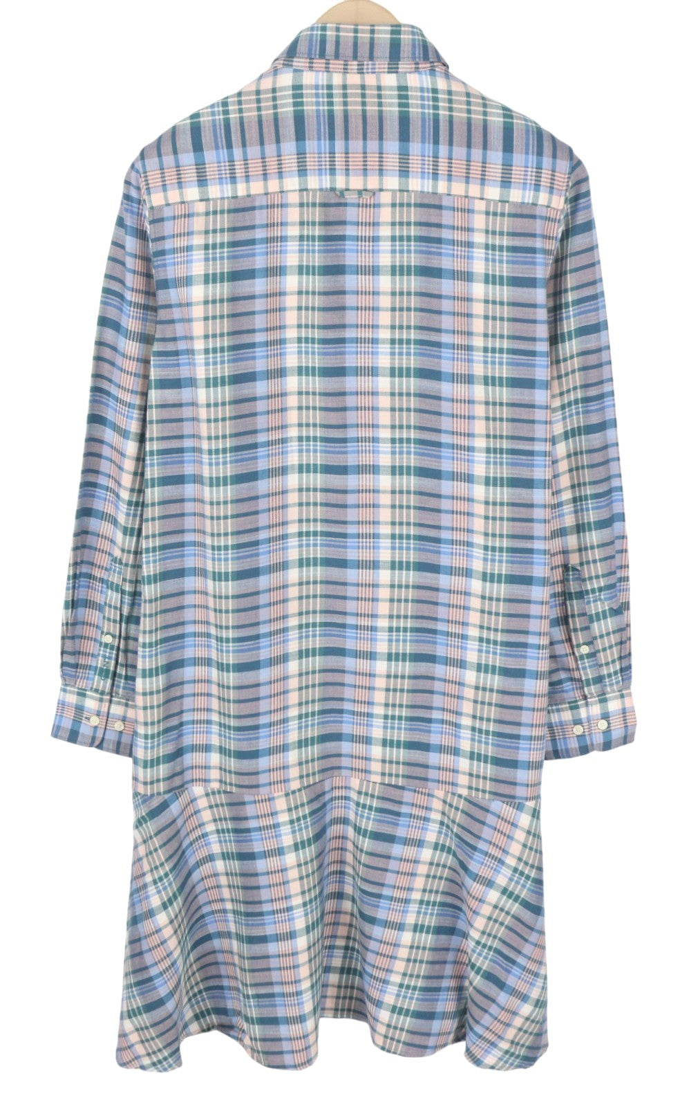 GANT Faded Winter Twill Check Women Dress EU40 Pink Straight Knee-Length