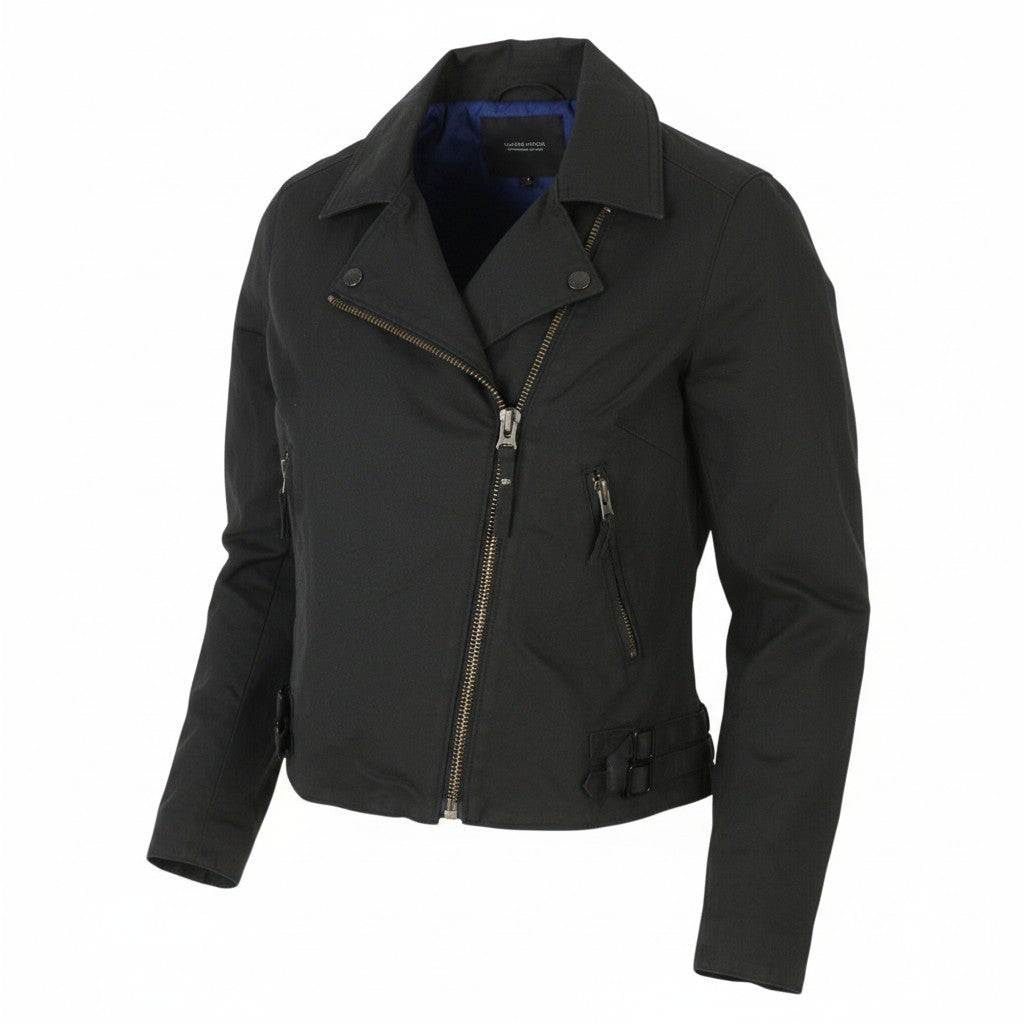 MAISON SCOTCH Women Jacket XS Black Rigid Asymmetrical Zip Lightweight