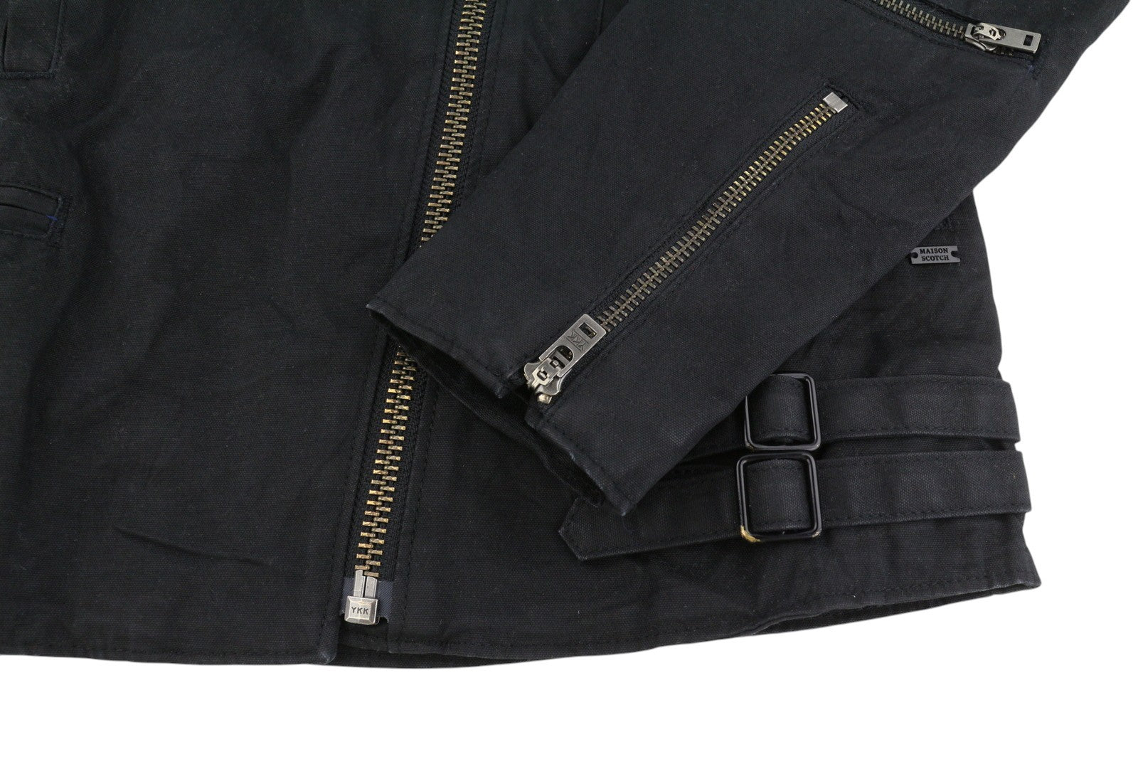 MAISON SCOTCH Women Jacket XS Black Rigid Asymmetrical Zip Lightweight