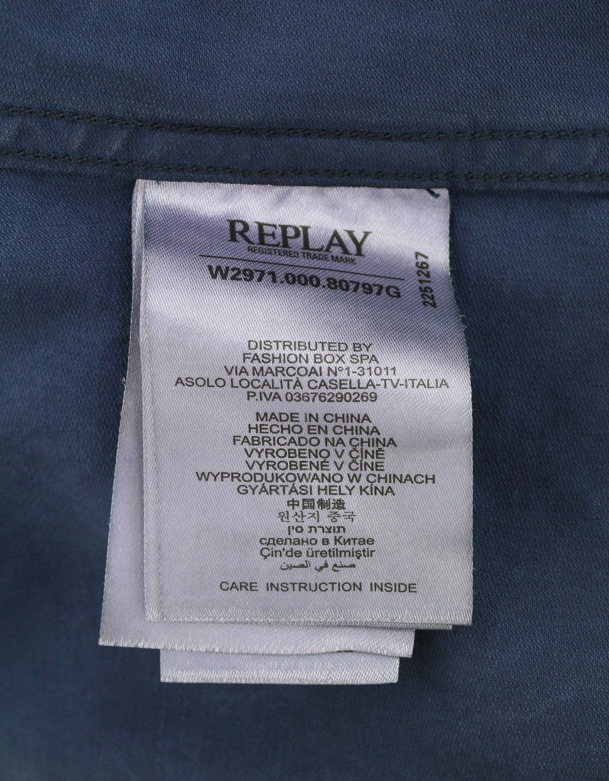 REPLAY W2971 Women Jacket M Dark Blue Glitter Details Lightweight